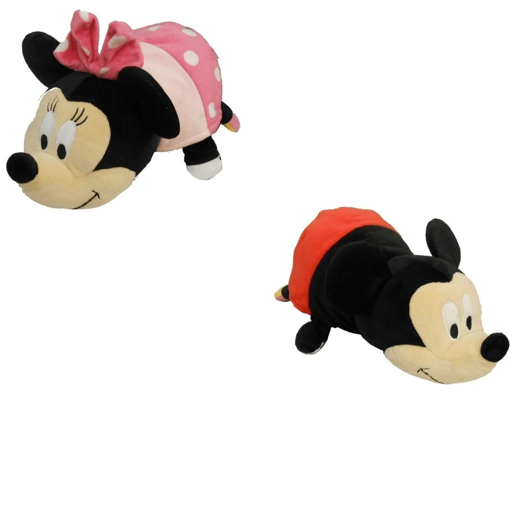 Disney Flip A Zoo Mickey Mouse to Minnie Mouse Flipazoo 14" Plush 2 In 1 Toy